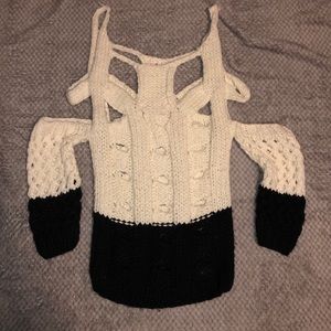 Knit sweater cut sleeves